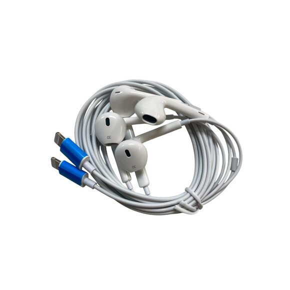 iPhone Wired Earbuds Lightning Connector - In-Ear Headphones Built-In Microphone - Picture 2 of 4